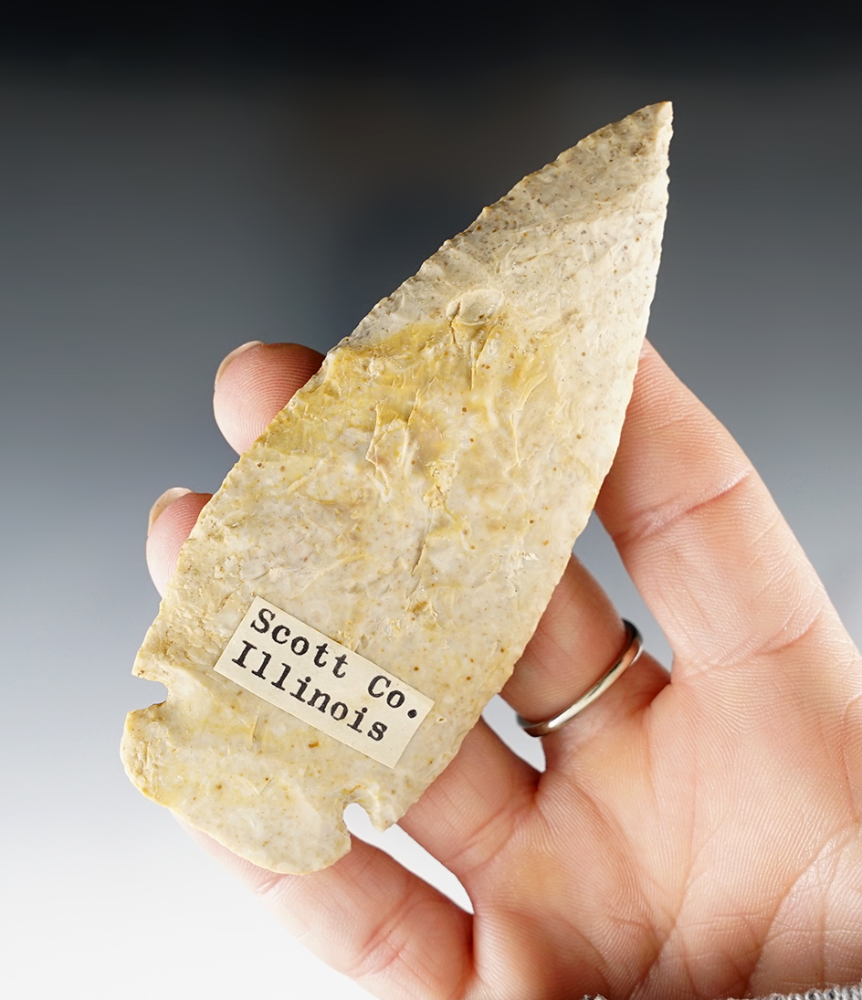 4 1/16" Well made Dovetail found in Scott Co., Illinois.