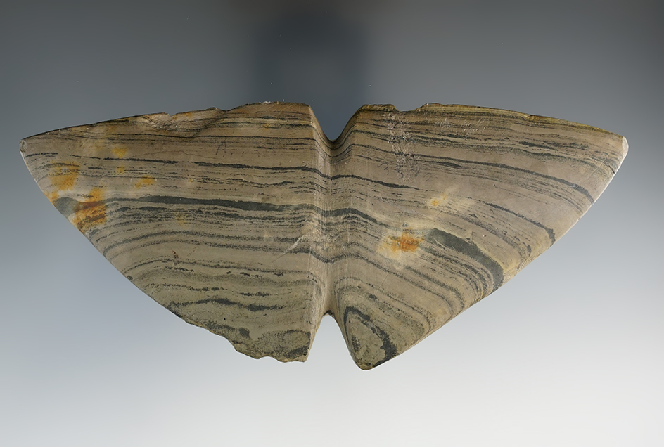 5 7/8" Michigan Tie-on Wing Bannerstone. Ex. Wachtel. Pictured in WW#1