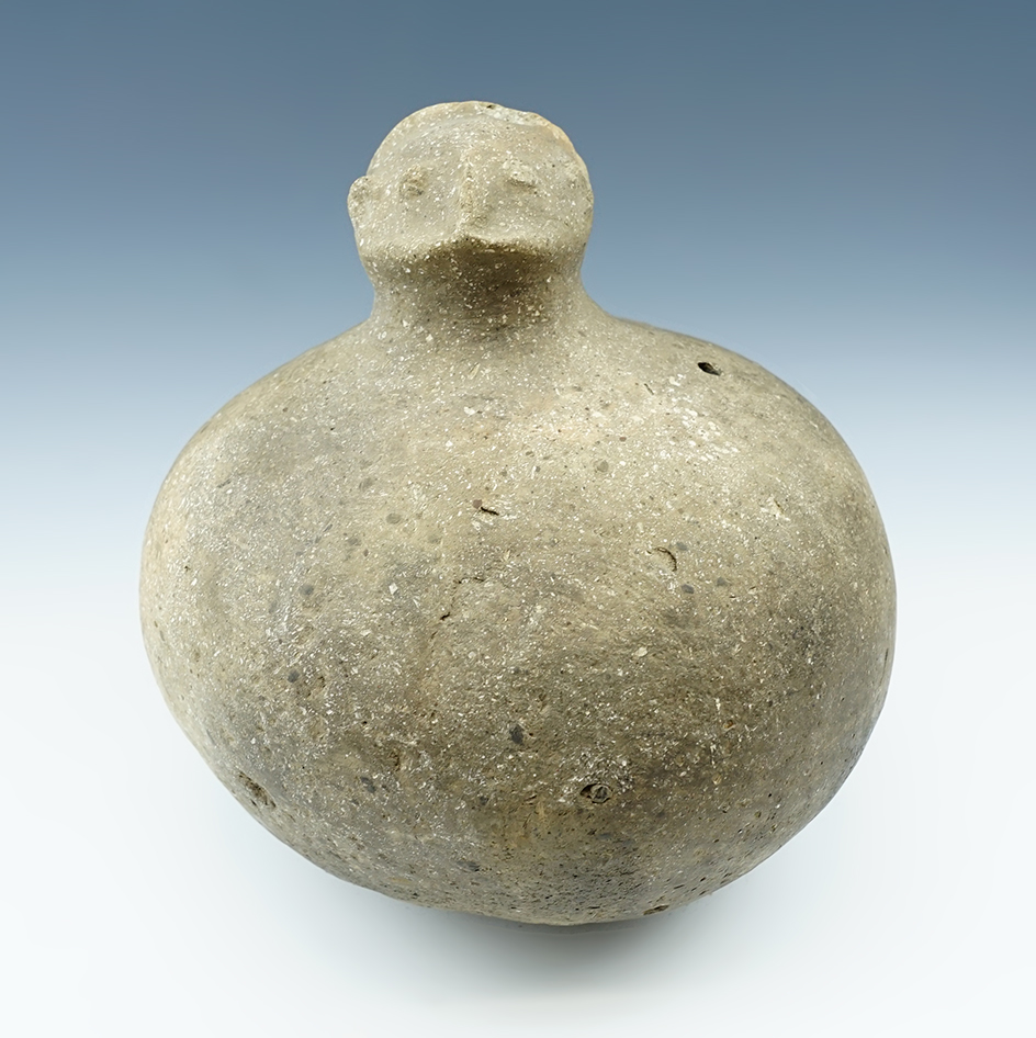 7 1/2" wide by 7" tall O'Possum Effigy Arkansas Hooded Water Bottle, solid.