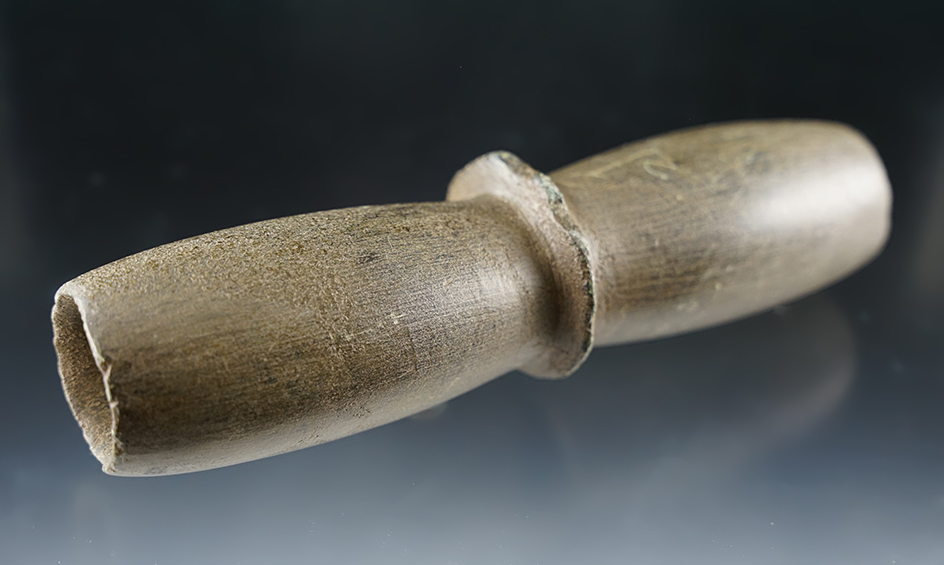 5 1/4" long by 1 3/8" wide Steatite Tube Pipe found in Lake Co., Tennessee.  COA.