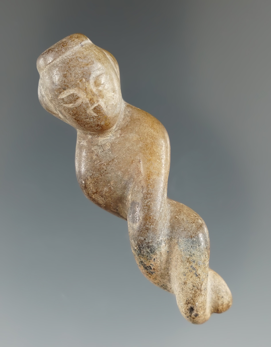 2 1/2" ancient Burma "goddess of love"drilled Jade Pendant with excellent age on surface.