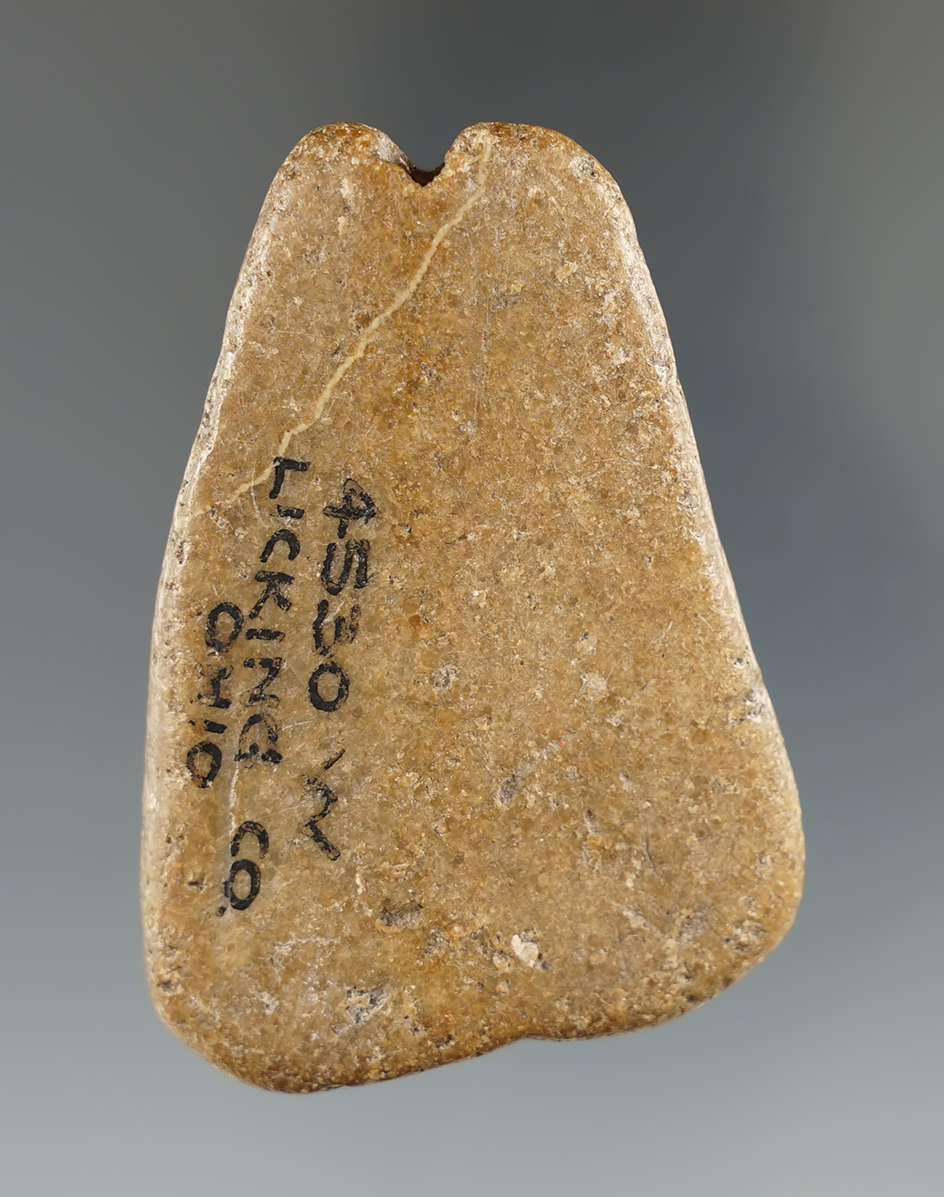 Rare style! 2 3/8" anciently salvaged Platform Pipe found in Licking Co., Ohio.  Ex. A. T. Wehrle