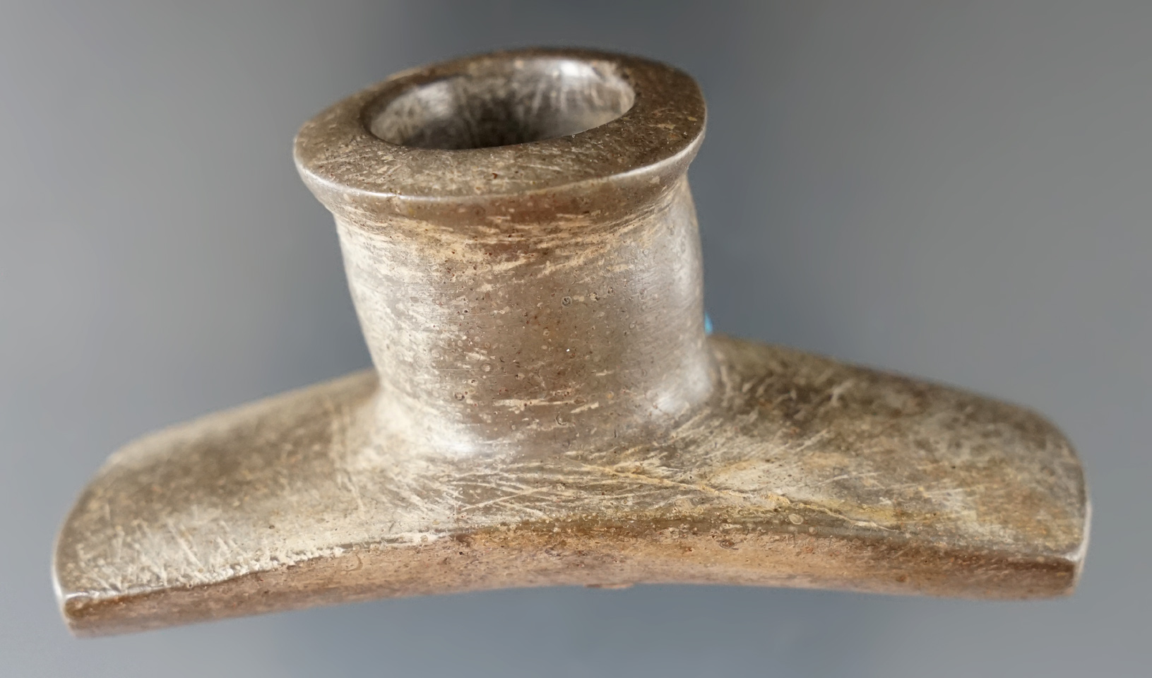 2 13/16" well styled platform Pipe made from Pipestone - Hardin Co., Ohio.  Davis G-10 COA.
