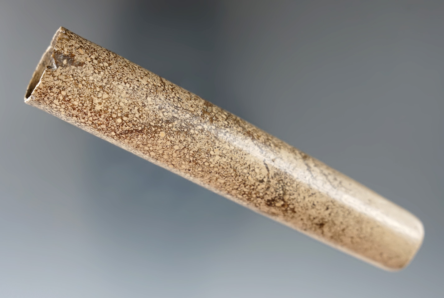 4 3/16" Pipestone blocked end Tube Pipe. Extremely thin walled - Scioto Co, Ohio.