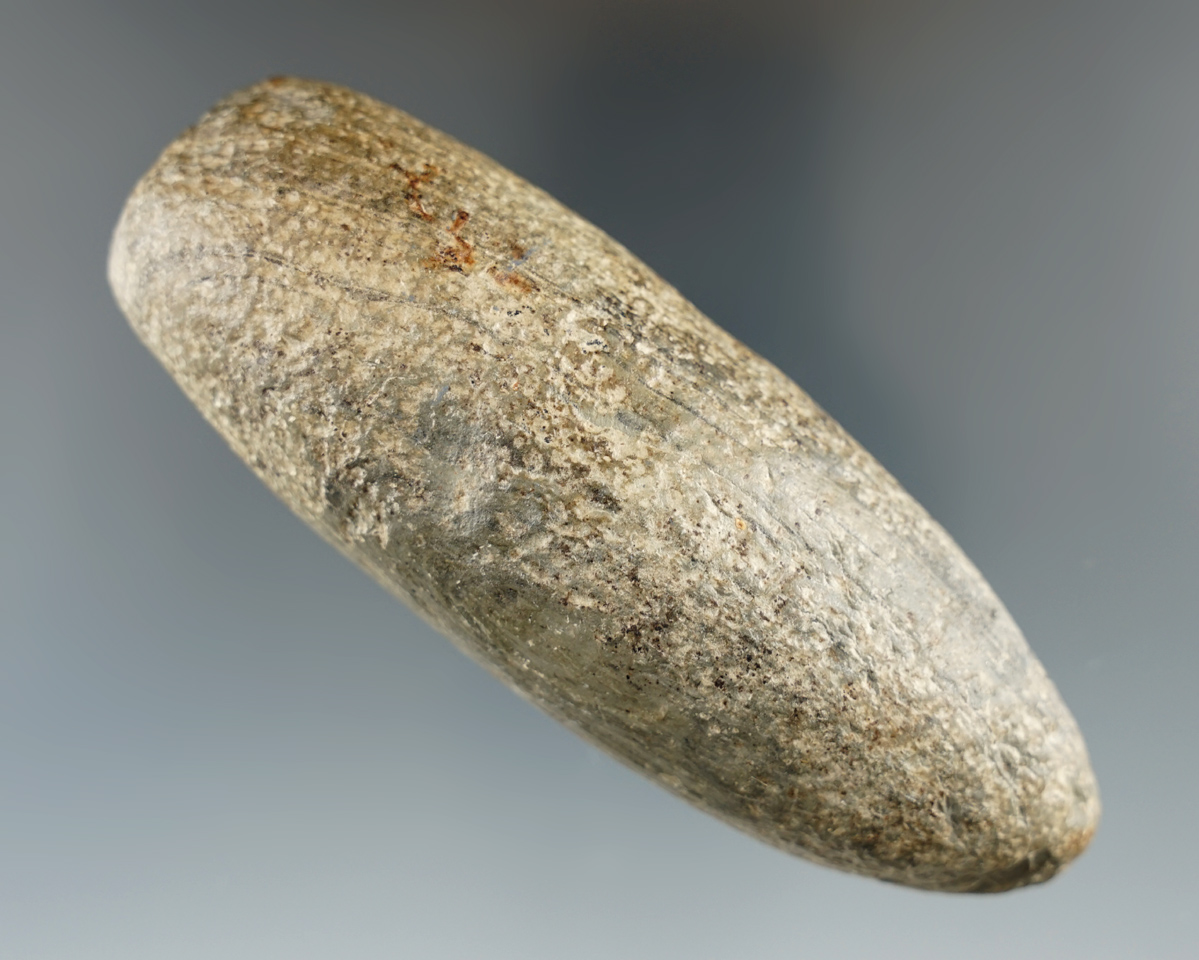 4" Banded slate Tube Banner preform. ex. Dr. Gordon Meuser #1977/5. Morgan Co, Ohio.