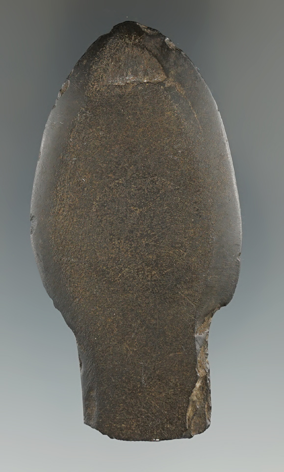 Well shaped and nicely polished 3" slate point or knife found in Alaska. Stermer & Hardie COAs