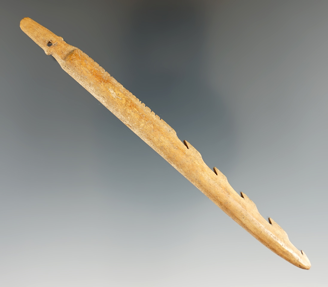 5 1/4" Inuit spear foreshaft - polished bone - 2800-200 B. P. Range - Alaska. Stermer COA.