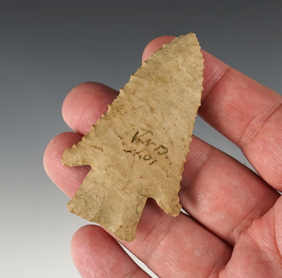 2 3/4" Indiana Hardin with minor modern retouch to the tip area. Comes with a Rogers COA.