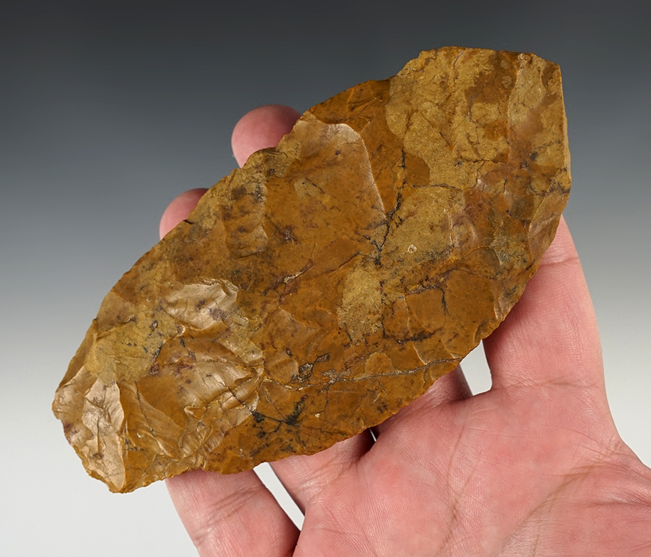 5 1/4" Knife found in Kent Co., Delaware. Made from colorful Jasper.