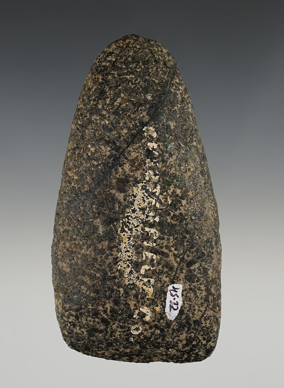 Well made 4 7/16" long Adena Tapered Poll Celt found in Chesterfield Co., VA. Bennett COA.