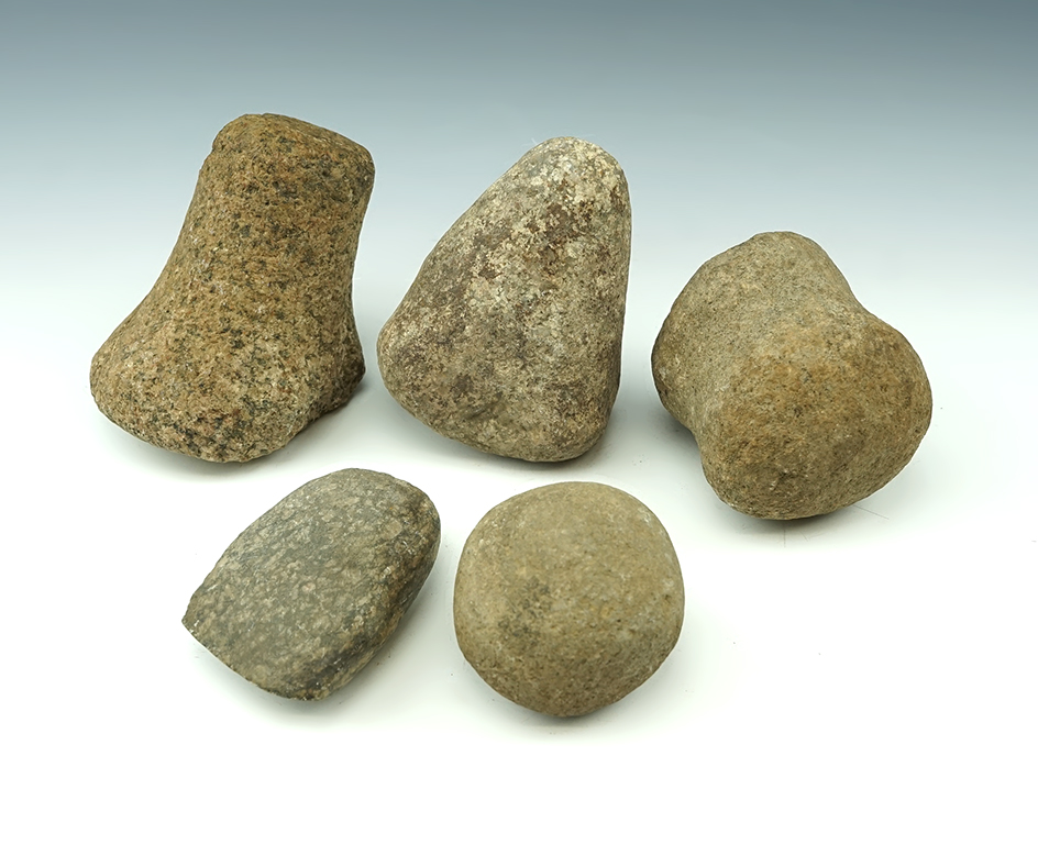 Set of 5 Assorted Hardstone Tools in good condition. The largest is 4". Midwestern U.S.