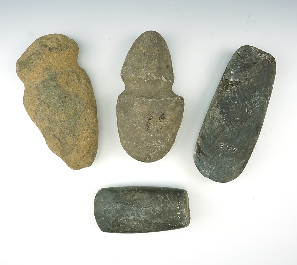 Set of 4 large Assorted Stone tools. The largest is 6 3/4".
