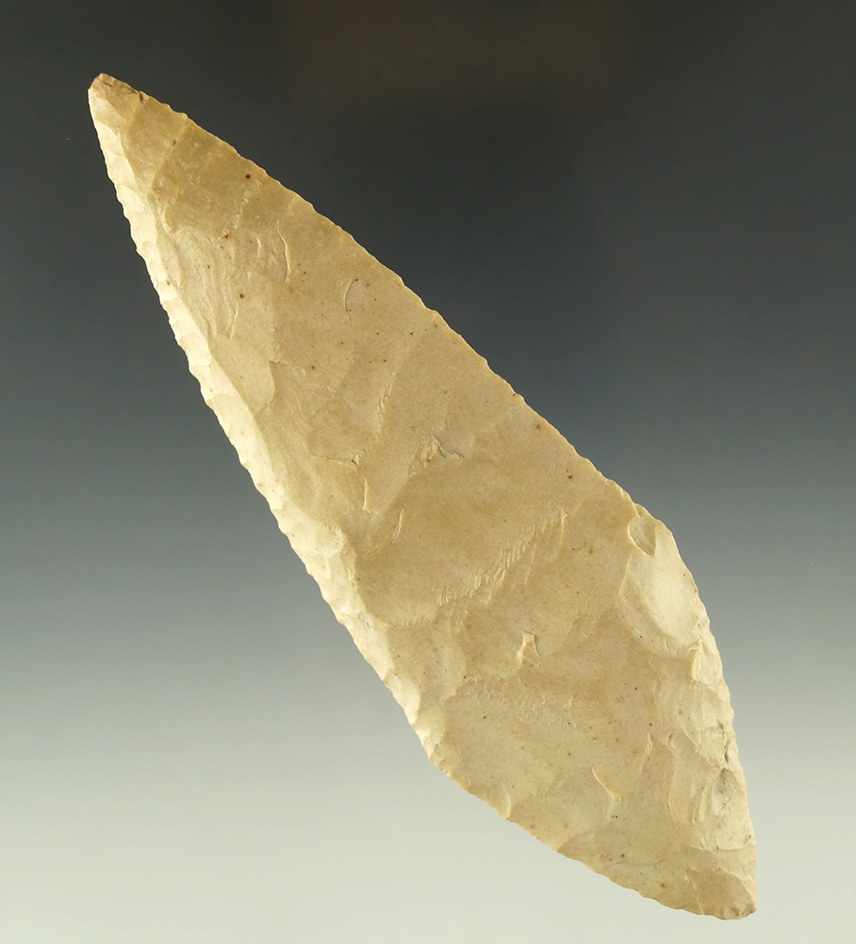 Ex. Museum! Classic style! 4 15/16" Harahey knife found in the Oklahoma area. Ex. Shewey.