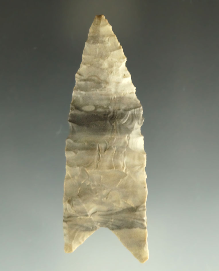 2 3/8" well flaked Dalton found in Wisconsin.