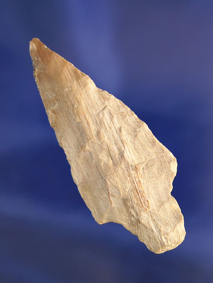 2 11/16" Stemmed Dart Point made from Petrified Wood found in Klickitat County Washington.