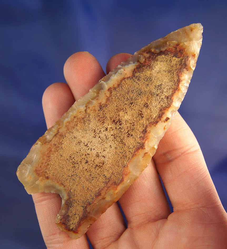 Thin and unique! Beautiful color pattern on this 3 13/16" Humboldt Basal  Notch - Tabular Agate.