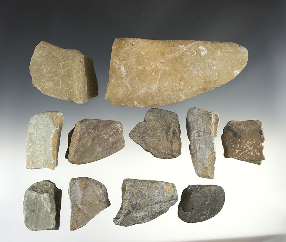 Group of 11 Bannerstone pieces that make great study examples. Largest is 5"