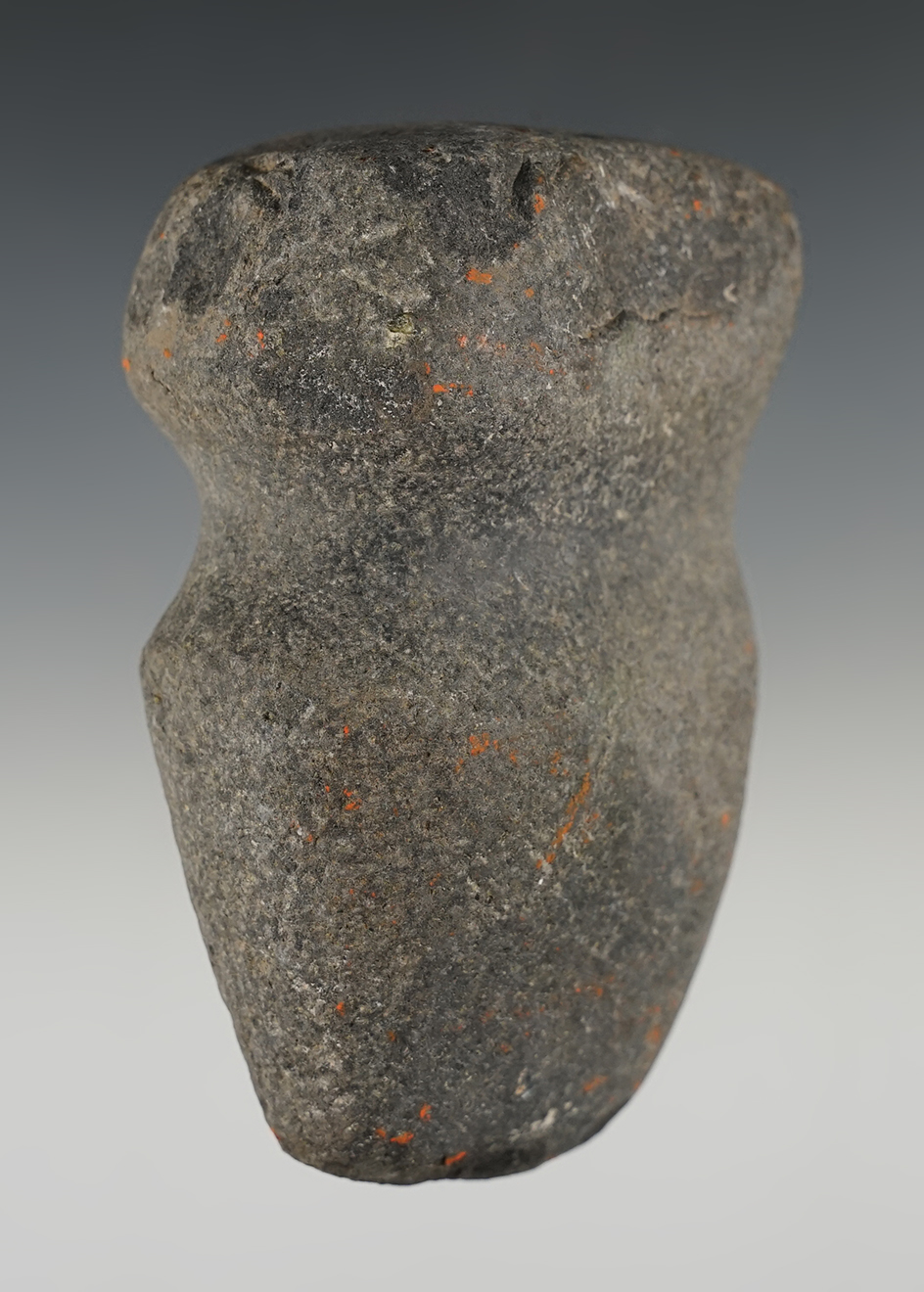 3 5/8" long  3/4 Grooved Axe that was anciently used as a Hammerstone. Found in New Mexico.