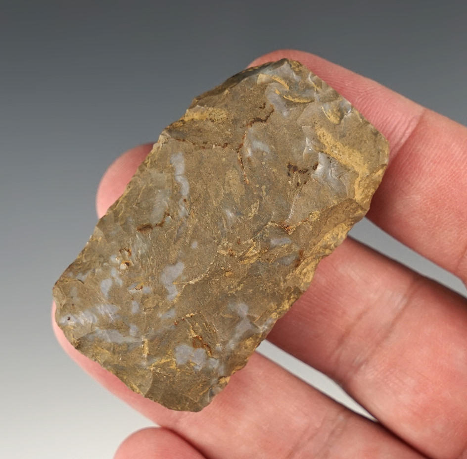 2 1/8" Ft. Payne Chert Flint Chisel with heavy use polish to one end. Found in Kentucky.