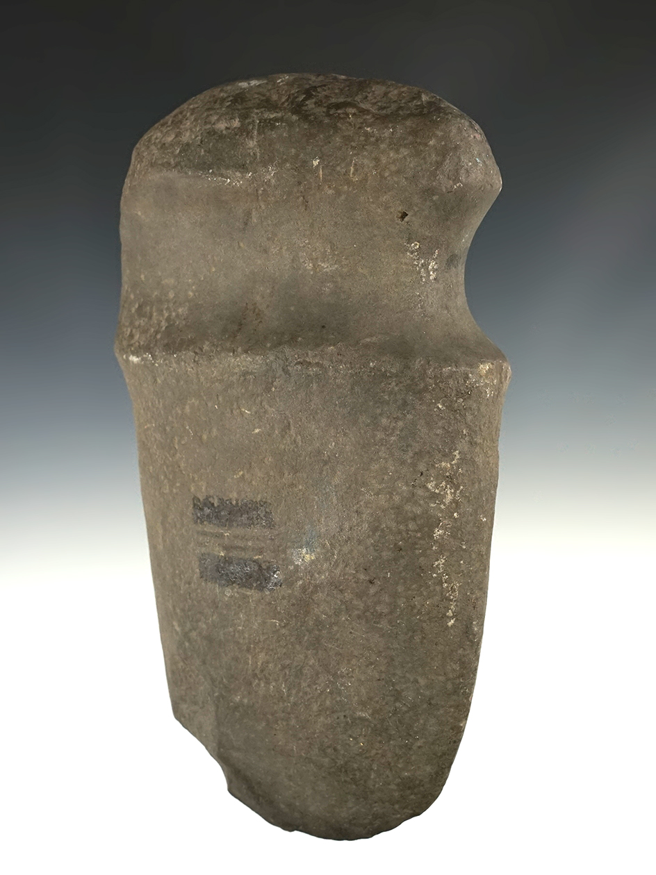 6 3/8" long 3/4 Grooved Axe that is well patinated. Some dings but great polish to the groove.