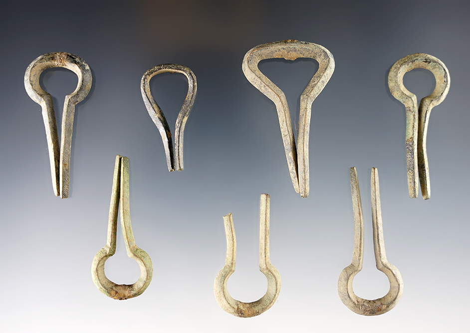 Group of 7 Contact Era trade Jews harp musical instruments. White Springs site, Geneva, NY.