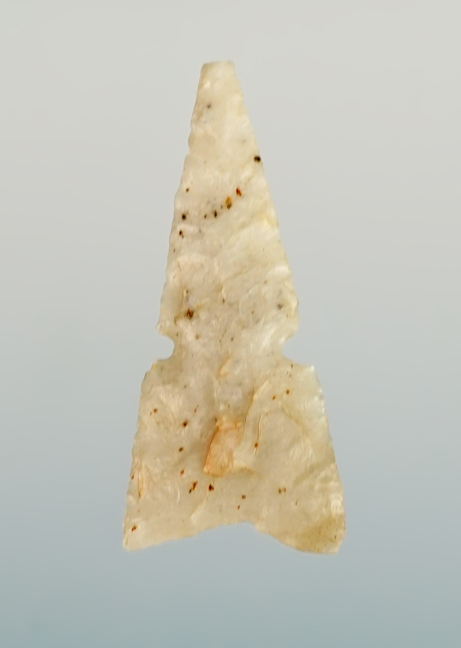 1 1/8" nicely flaked and well patinated Salado point recovered in New Mexico.