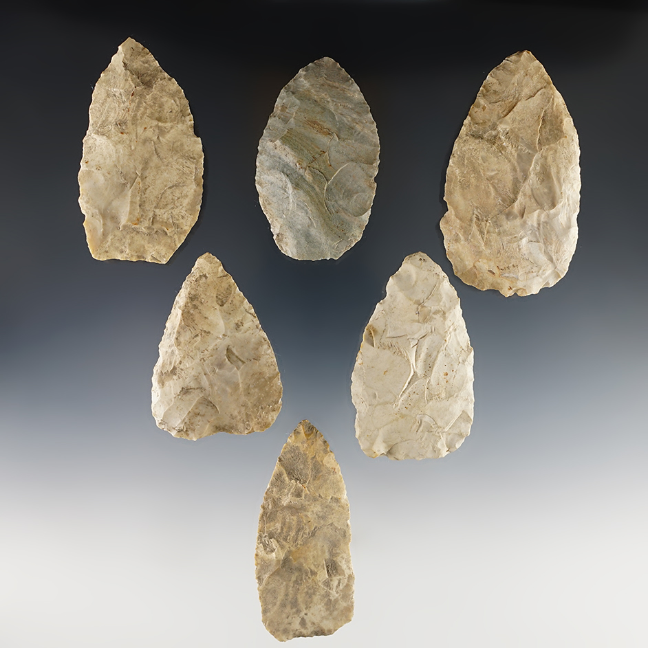 Set of 6 nicely made Indiana Blades. The largest is 3 1/16".