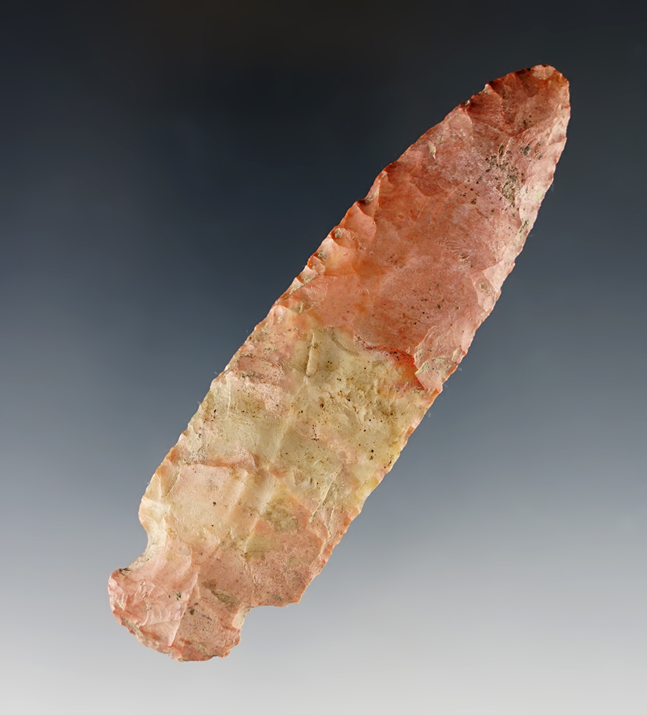 3 3/4" Beacon Island made from colorful Flint. Found in Allen Co., Indiana. Bennett COA.