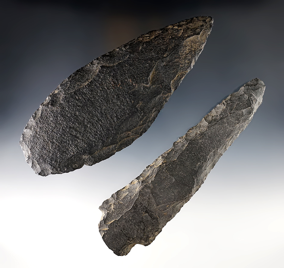 Pair of Archaic Knives found by Fred Heimbigner in Washington. Both come with a Stermer COA.