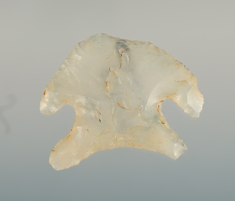 Beautiful material on this 1 5/16" wide Cornernotch scraper - New Mexico.