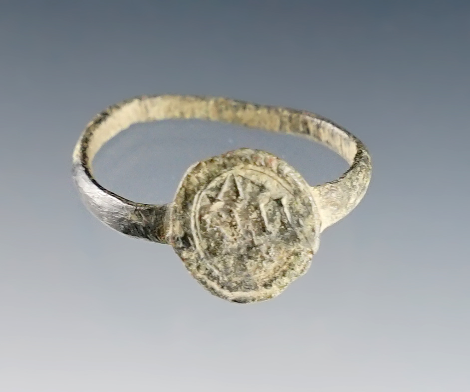 Nicely styled Jesuit Ring found at the Dann Site, Lima, Monroe Co., New York. Circa 1655-75.