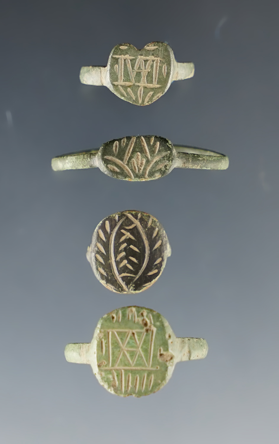 Set of 4 nice Trade Rings found in White Springs, Geneva, New York. 
