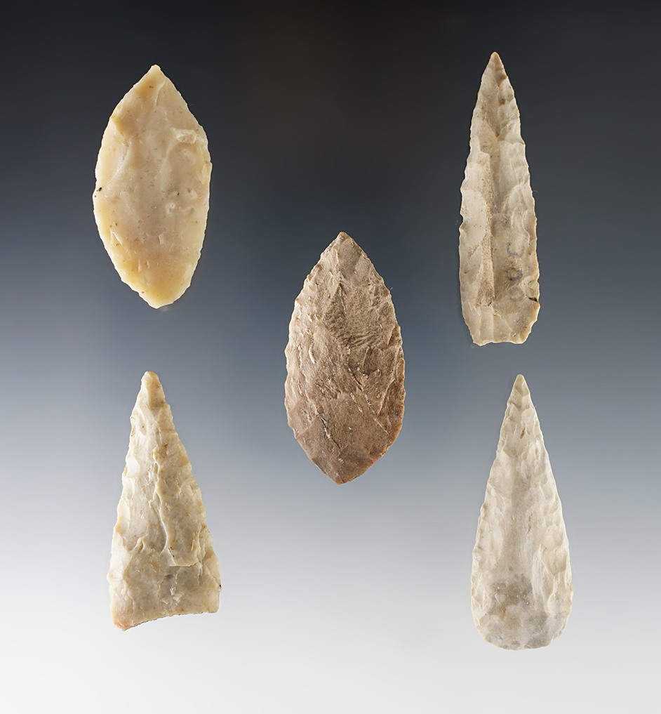 Set of 5 Knives found by Randall Sumerland while working in the Big Bend area of Texas. 