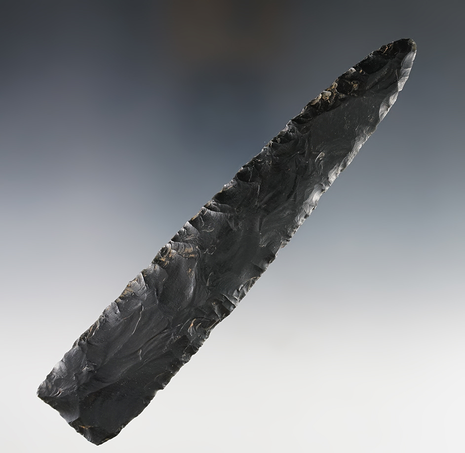 Large and well made 7" Triangular Blade found in Harney Co., Oregon. Stermer COA.