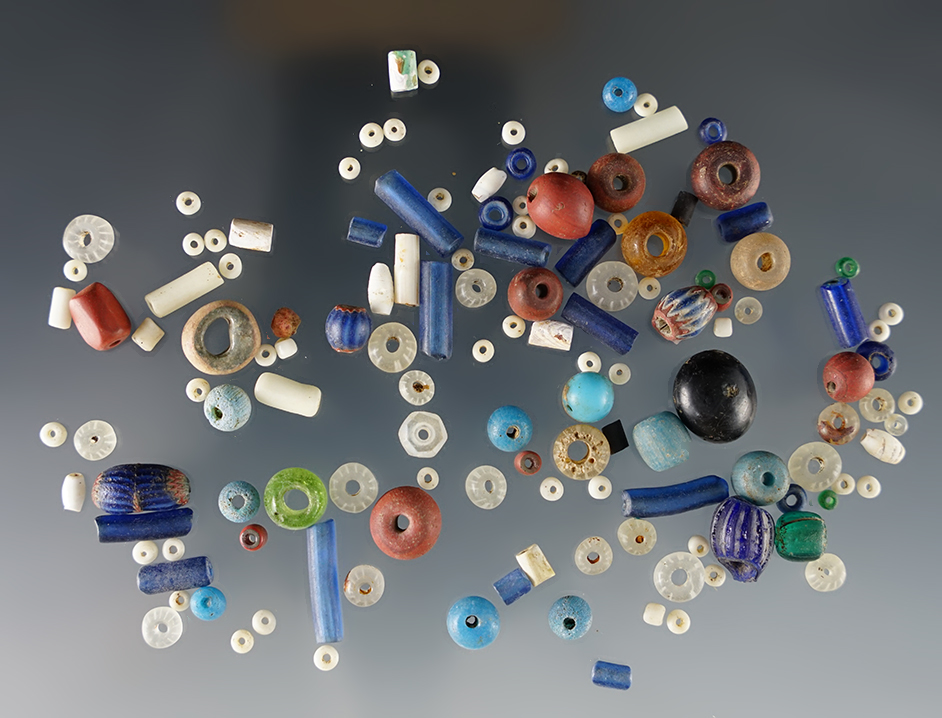 Large group of assorted Beads found at the Townley-Read Site, Geneva, New York. 