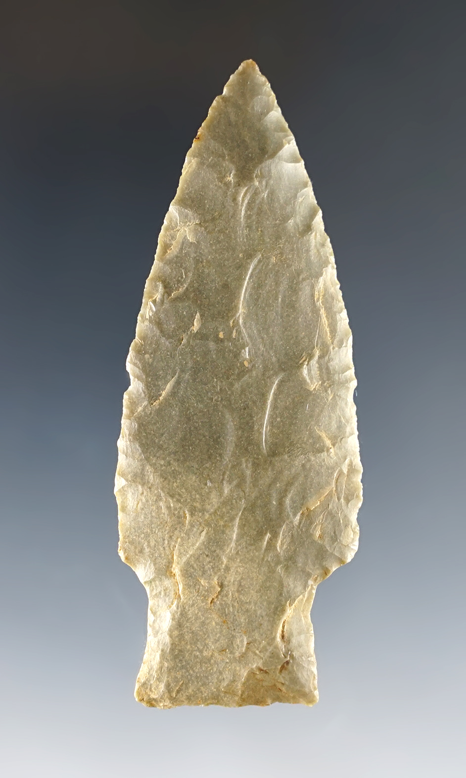 2 15/16" Stemmed Lanceolate - Kentucky that is well flaked. Stem has nice ancient grinding. 