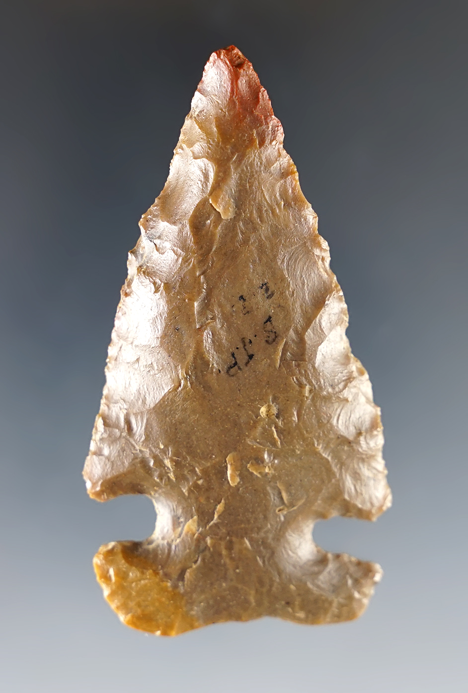 2 13/16" Archaic Thebes Bevel recovered in Kentucky that is well patinated. 