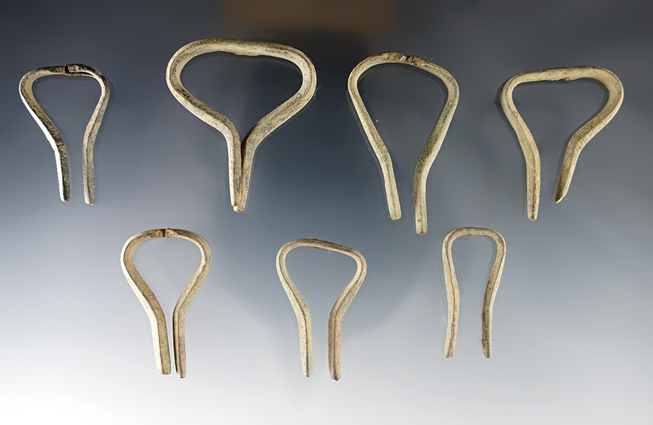 Set of 7 Contact Period Jew's Harp Trade Items. Found at White Springs, Geneva, New York. 
