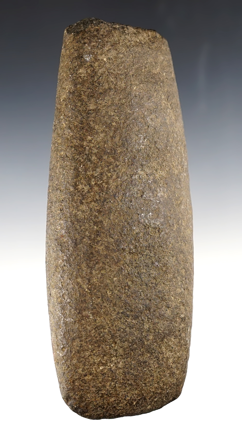 Hardstone Celt that measures 6 1/2" long. Found around Sidney Flats in Delaware Co., New York.