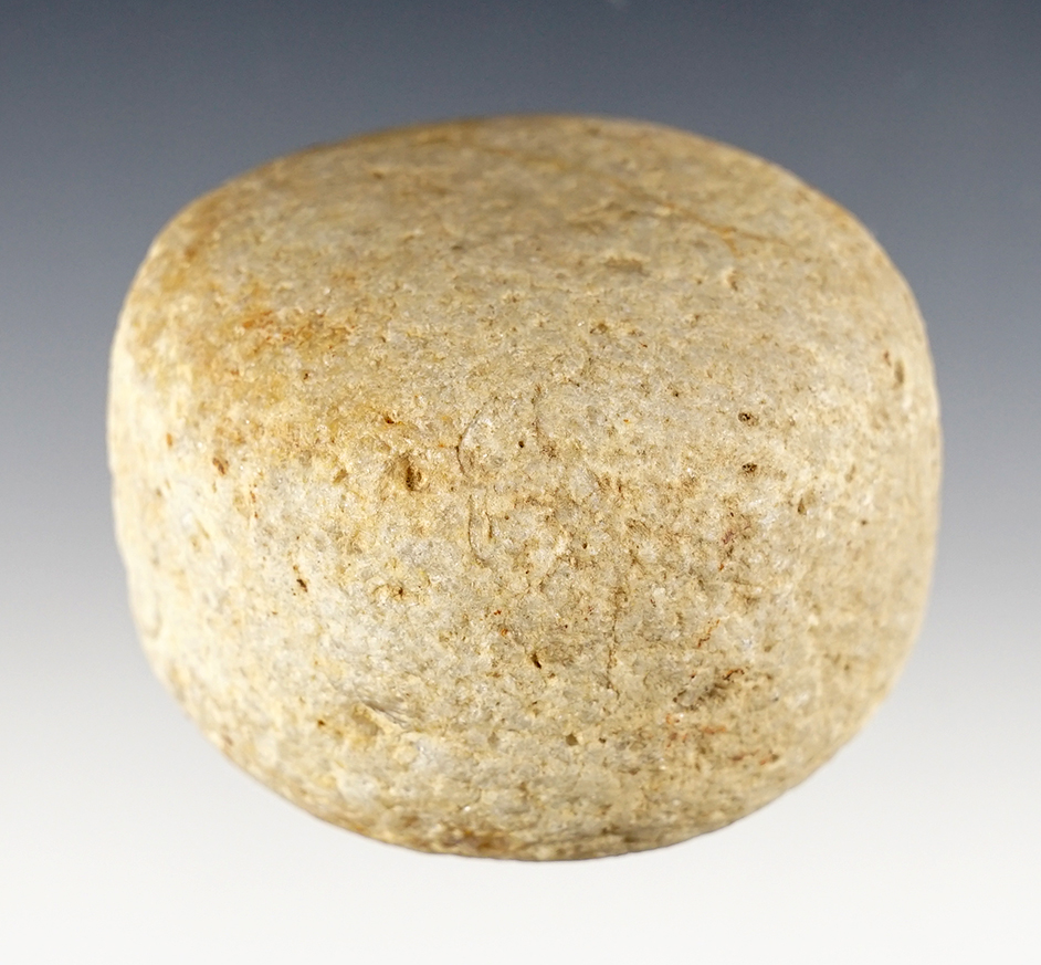 2 1/4" x 1 5/8" Biscuit Discoidal made from patinated Quartz - Clark Co., Illinois.