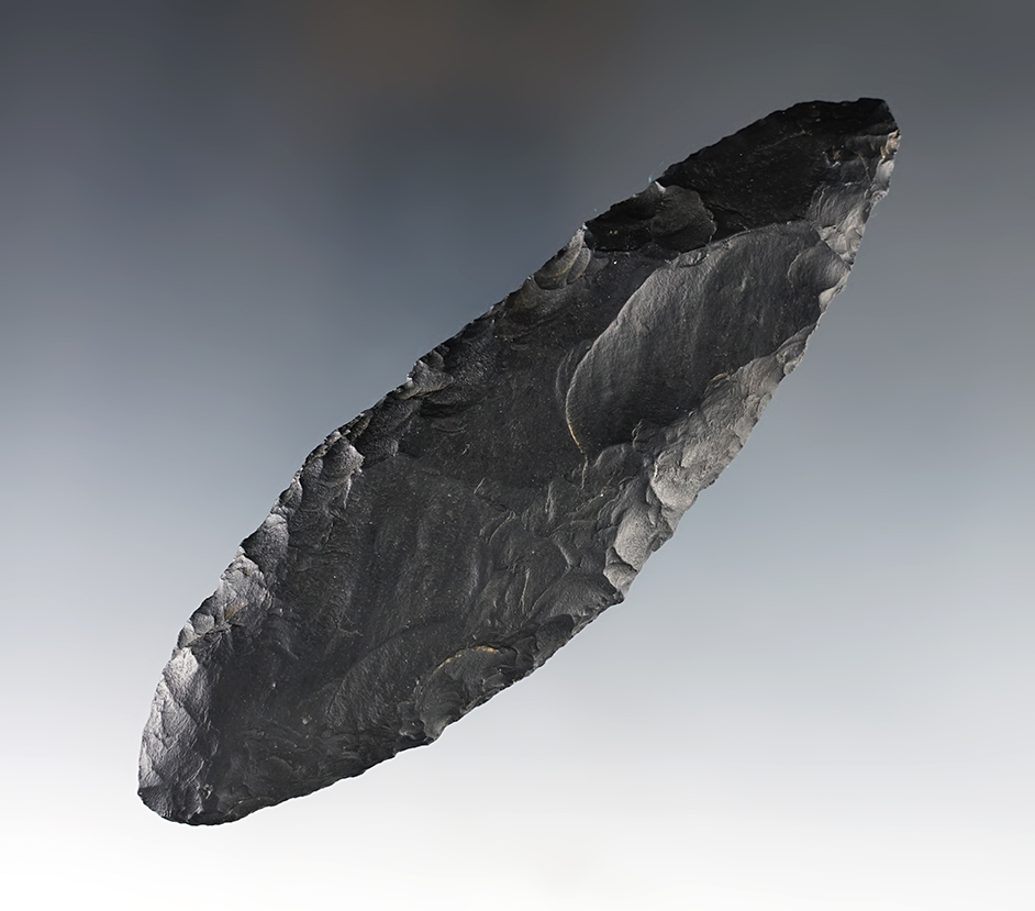 Large 5" Archaic Leaf Blade found by Fred Heimbigner, Washington. Comes with a Stermer COA. 