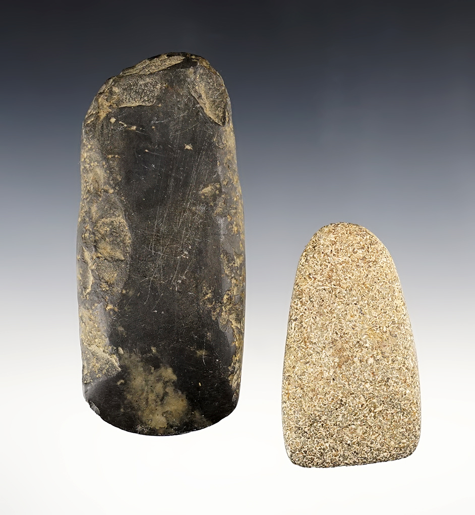 Pair of Celts in excellent condition. Found close to Schuyler Lake, Otsego Co., New York. 