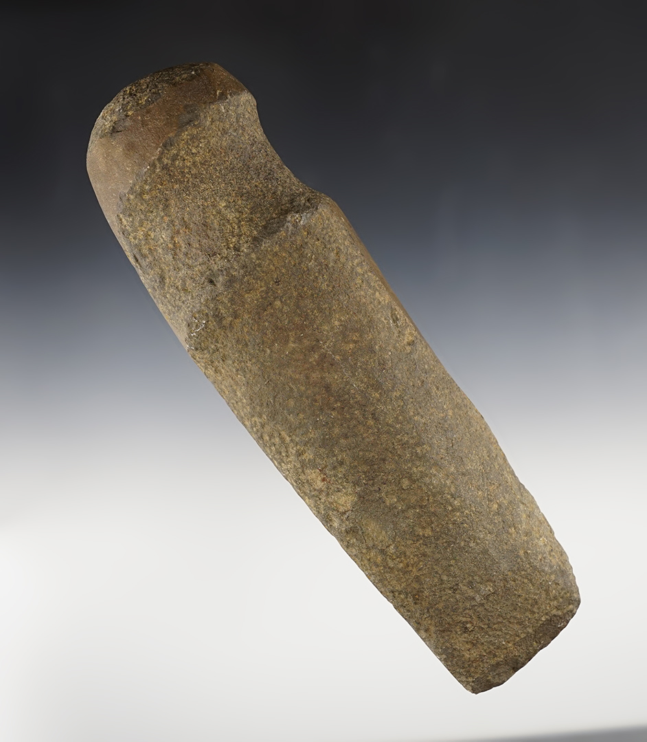 Large 8 3/8" long 3/4 Groove Axe. The bit area has seen a lot of use in ancient times.