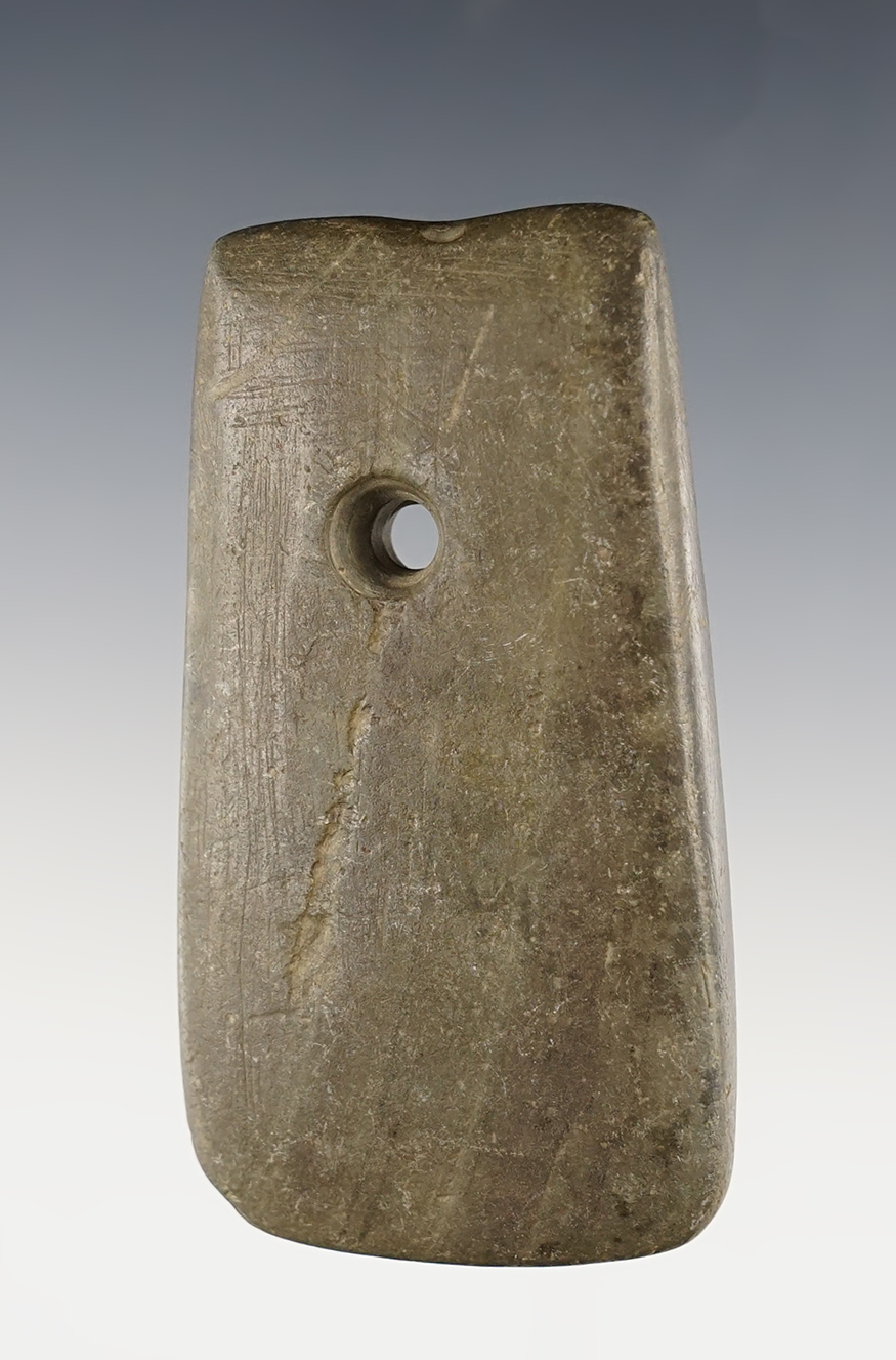 Nice 3 5/16" Pendant made from patinated Banded Slate. Ex. Kent Vickery.