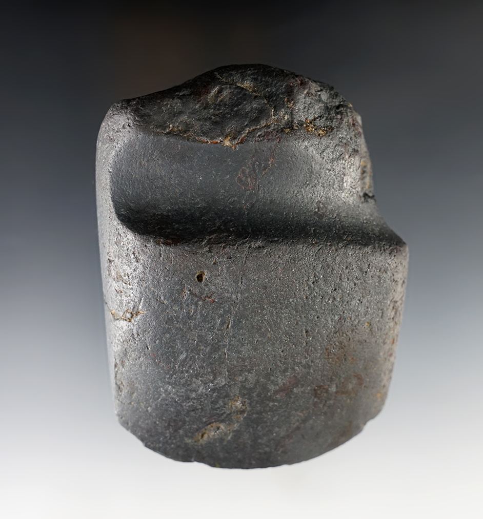 4" long 3/4 Grooved Axe made from Hematite. Found in St. Clair Co., Illinois. Ex. James Bitner.