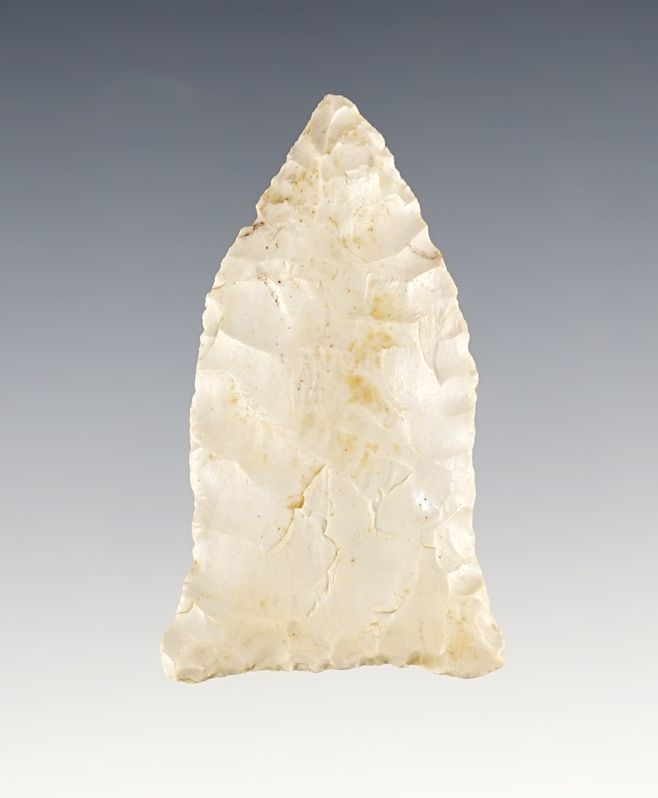 Nice 2 1/8" Jeff point found in the Grayson area of Kentucky. Comes with a Dickey COA.