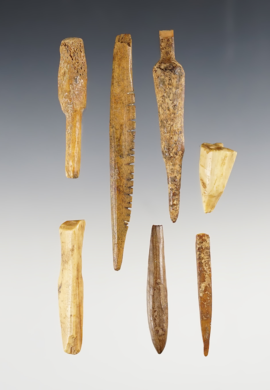Set of 6 Inuit artifacts found in Alaska. The largest is 3 1/2".