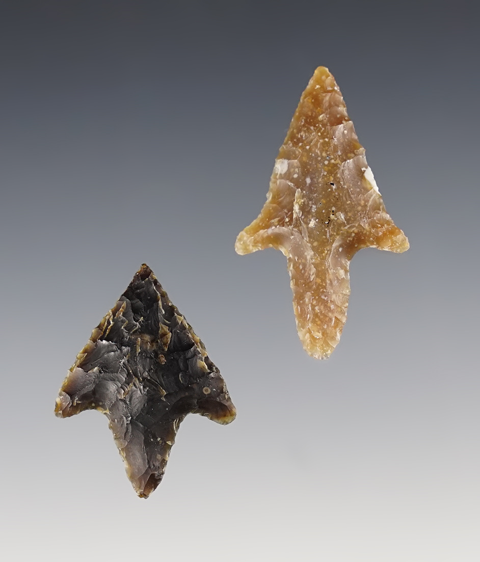 Pair of Channel Islands Barbed points found by Al. A. Allenson in California. Stermer COA's. 