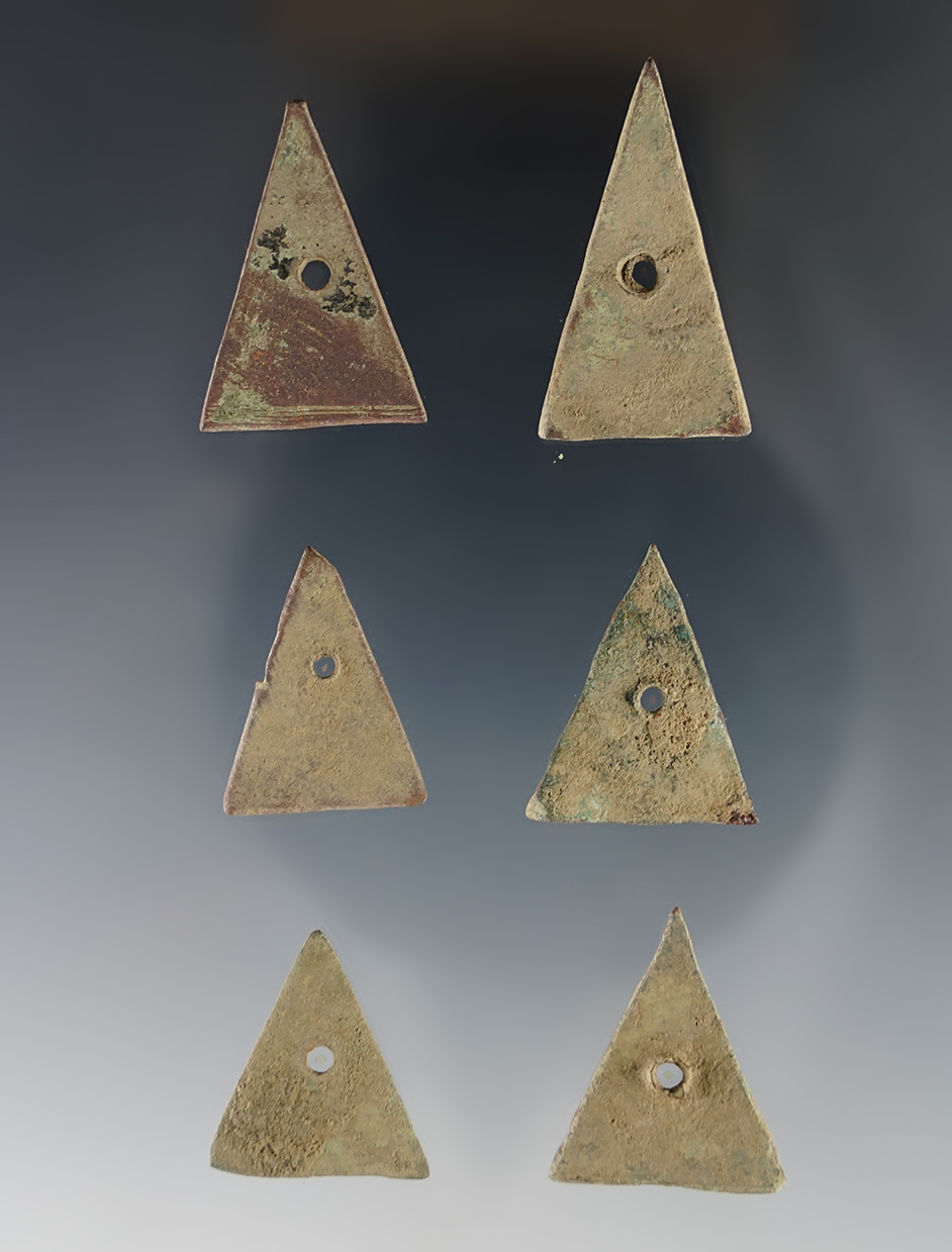 Set of 6 nice Kettle points in excellent condition. Found at White Springs, Geneva, New York. 