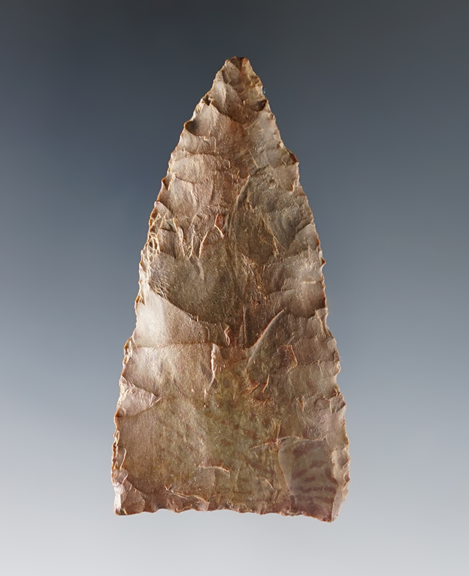 Well flaked 2 1/2" Copena found in Hardin Co., Kentucky. Made from colorful Buffalo River Chert.